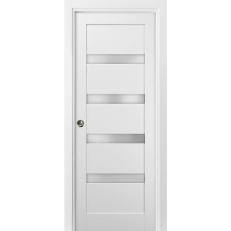 Sartodoors Pocket Interior Door, 28" x 80", White QUADRO4113PD-WS-28